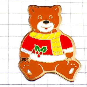 ピンバッジ・熊のぬいぐるみクリスマス贈り物 CHRISTMAS NEW-YEAR BEAR