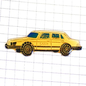 ピンバッジ・サーブ白い車 SAAB SWEDEN