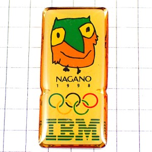 ピンバッジ・ノッキー長野五輪マスコット冬季オリンピックIBMスポンサー NAGANO-1998 JAPAN USA ピンバッジ・ノッキー長野五輪マスコット冬季オリンピックIBMスポンサー NAGANO-1998 JAPAN USA
