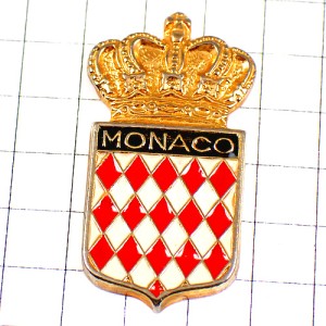 ピンバッジ・王冠モナコ公国の紋章 MONACO