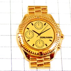 ピンバッジ・金色の腕時計ゾルハラ文字盤ゴールド