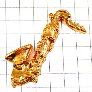 ピンバッジ・サックス楽器サクソフォン音楽ゴールド金色