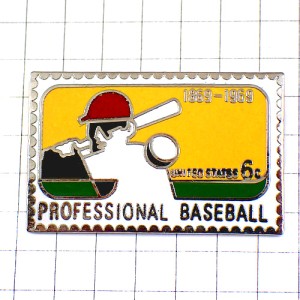 ピンバッジ・プロ野球選手スタンプ郵便切手型アメリカ/USA米国