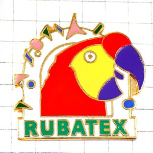 ピンバッジ・極彩色オウム鸚鵡あかい熱帯の鳥 PERROQUET RUBATEX