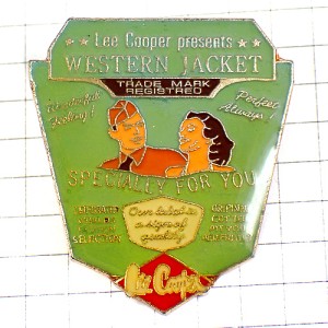 ピンバッジ・リークーパー洋服ミリタリー軍人と女の子カップル LEE-COOPER JEANS ENGLAND