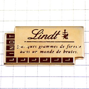 ピンバッジ・リンツのチョコレート板チョコのマス目 LINDT CHOCOLATIER SWISS ピンバッジ・リンツのチョコレート板チョコのマス目 LINDT CHOCOLATIER SWISS
