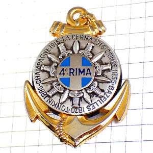 ブローチ・第４海兵歩兵連隊フランス軍ミリタリー海兵隊イカリ錨 4RIMA 4E-REGIMENT-D-INFANTERIE-DE-MARINE FRANCE