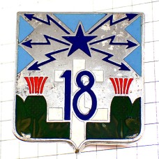 ピンバッジ・第18通信連隊フランス軍アンテナ白いロレーヌ十字 18E-REGIMENT-DE-TRANSMISSIONS 18RT FRANCE BROOCH
