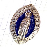 ブローチ・マンドのカトリック教会マリア様ブルー青の背景 DIOCESE-DE-MENDE CROIX MARIA BROOCH