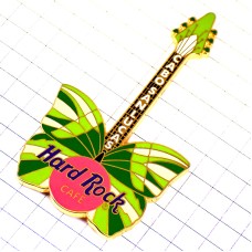 ピンバッジ・メキシコのカボサンルカス音楽チョウチョウ緑色の蝶々エレキギター楽器ハードロックカフェ HARD-ROCK-CAFE HRC GUITAR MEXICO CABO-SAN-LUCAS