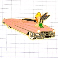 ピンバッジ・ティンカーベルとピンクのキャディラック車ディズニー TINKERBELL PINK-CADILLAC CADILLAC