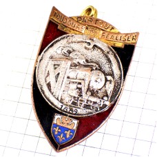 ブローチ・蒸気機関車ミリタリー第５工兵連隊フランス軍百合の紋章トレイン鉄道 5E-REGIMENT-DU-GENIE 5RG FRANCE