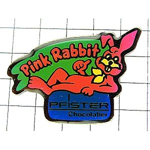 ピンバッジ・ピンクのウサギ兎 PFISTER RABBIT