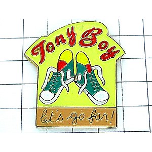 ピンバッジ・スニーカー靴バスケットシューズ緑色 TONY-BOY