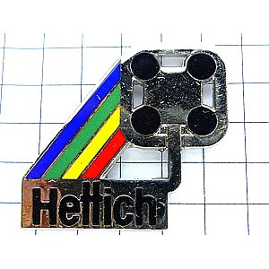 ピンバッジ・四つの黒い点と虹色 HETTICH