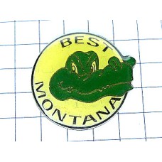 ピンバッジ・緑のワニ鰐モンタナ BEST-MONTANA