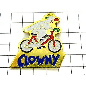 ピンバッジ・自転車に乗るピエロ道化師 CLOWNY