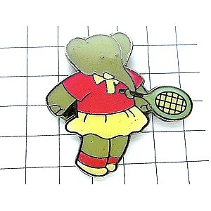 ピンバッジ・ぞうのババール女の子テニス BABAR