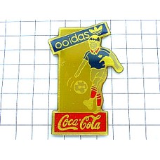 ピンバッジ・アディダスとコカコーラとサッカー ADIDAS COCA-COLA