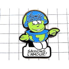 ピンバッジ・愛を救おう地球くん SAUVONS-L-AMOUR