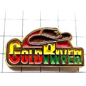 ピンバッジ・カウボーイハット帽子 GOLD-RIVER