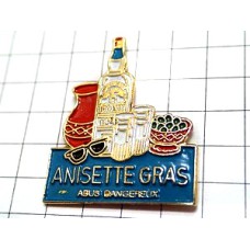 ピンバッジ・アニス酒の瓶サングラス南仏 ANISETTE-GRAS PASTIS PROVENCE FRANCE